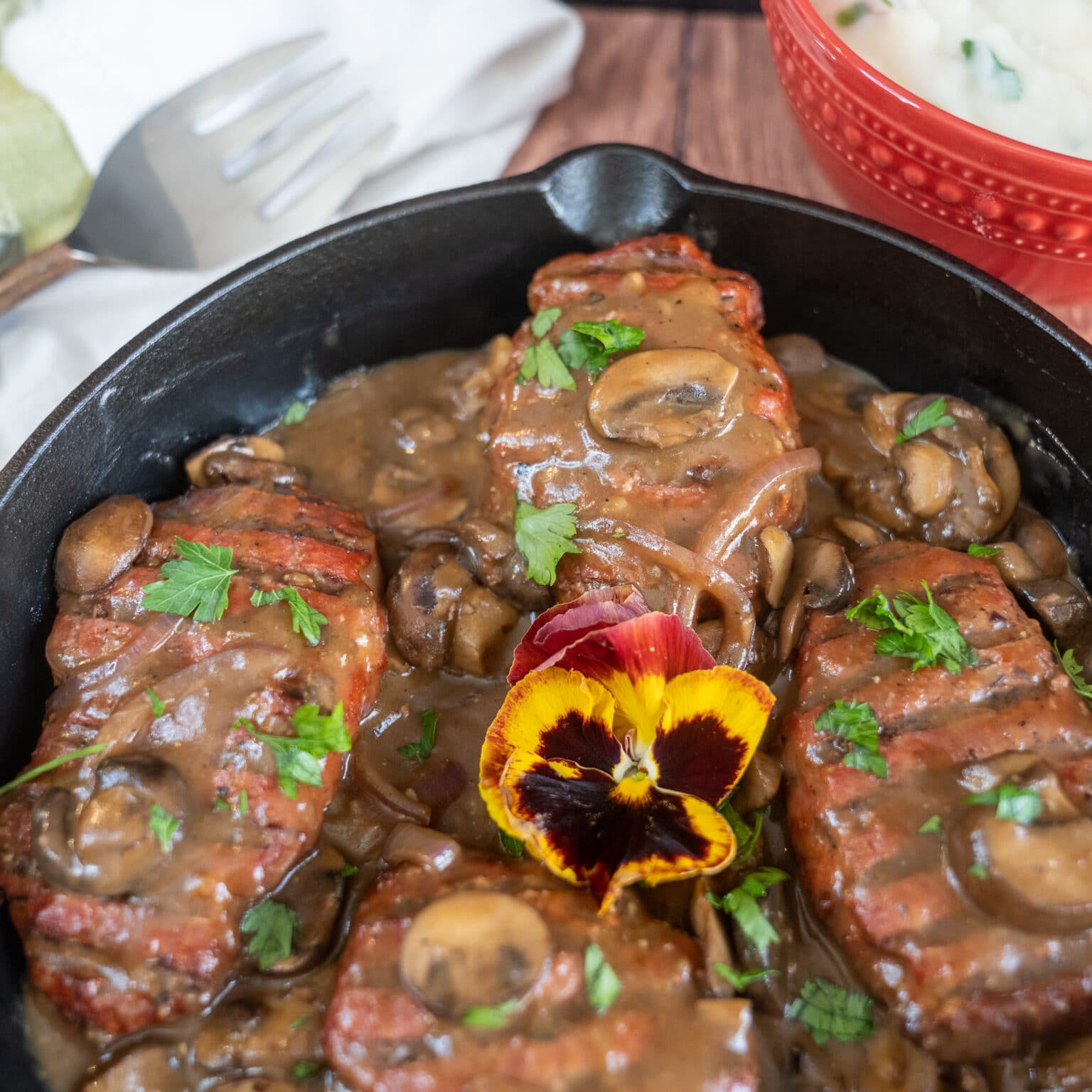 Smoked Salisbury Steaks With Mushroom-onion Gravy - Melissa Cookston